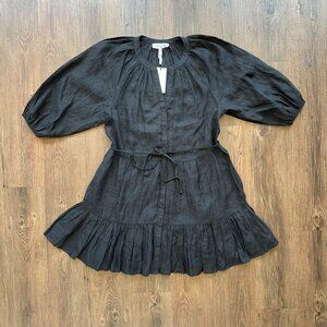 Apiece Apart Linen Mini Mitte Dress in Black - Size XS - NWT